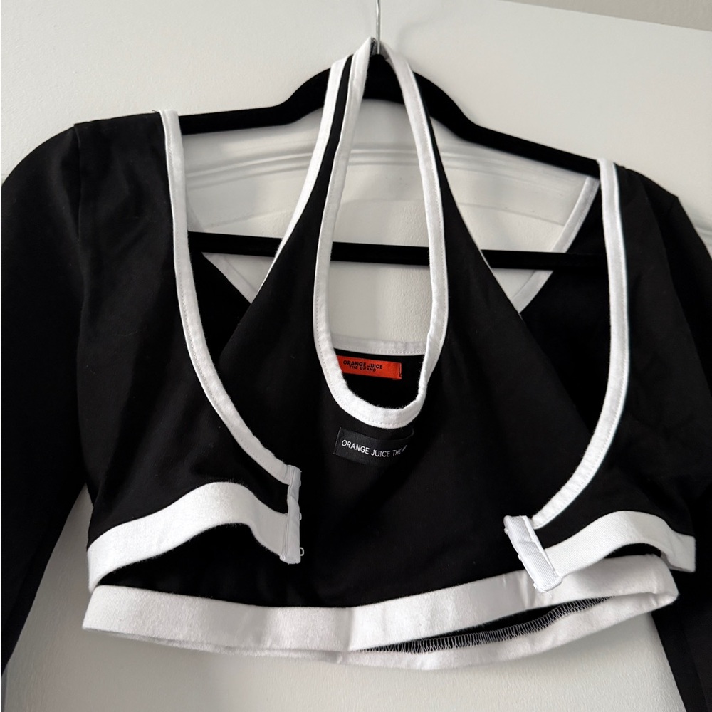 Chic Black and White Crop Top